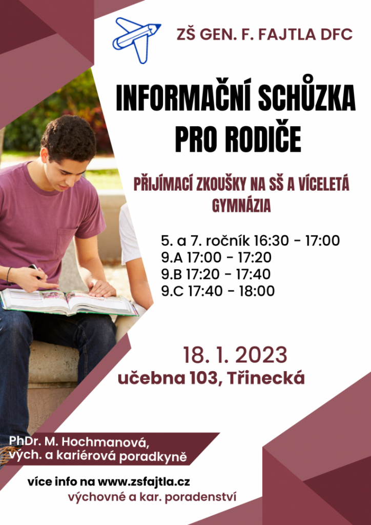 informační schůzka pro 9. r.